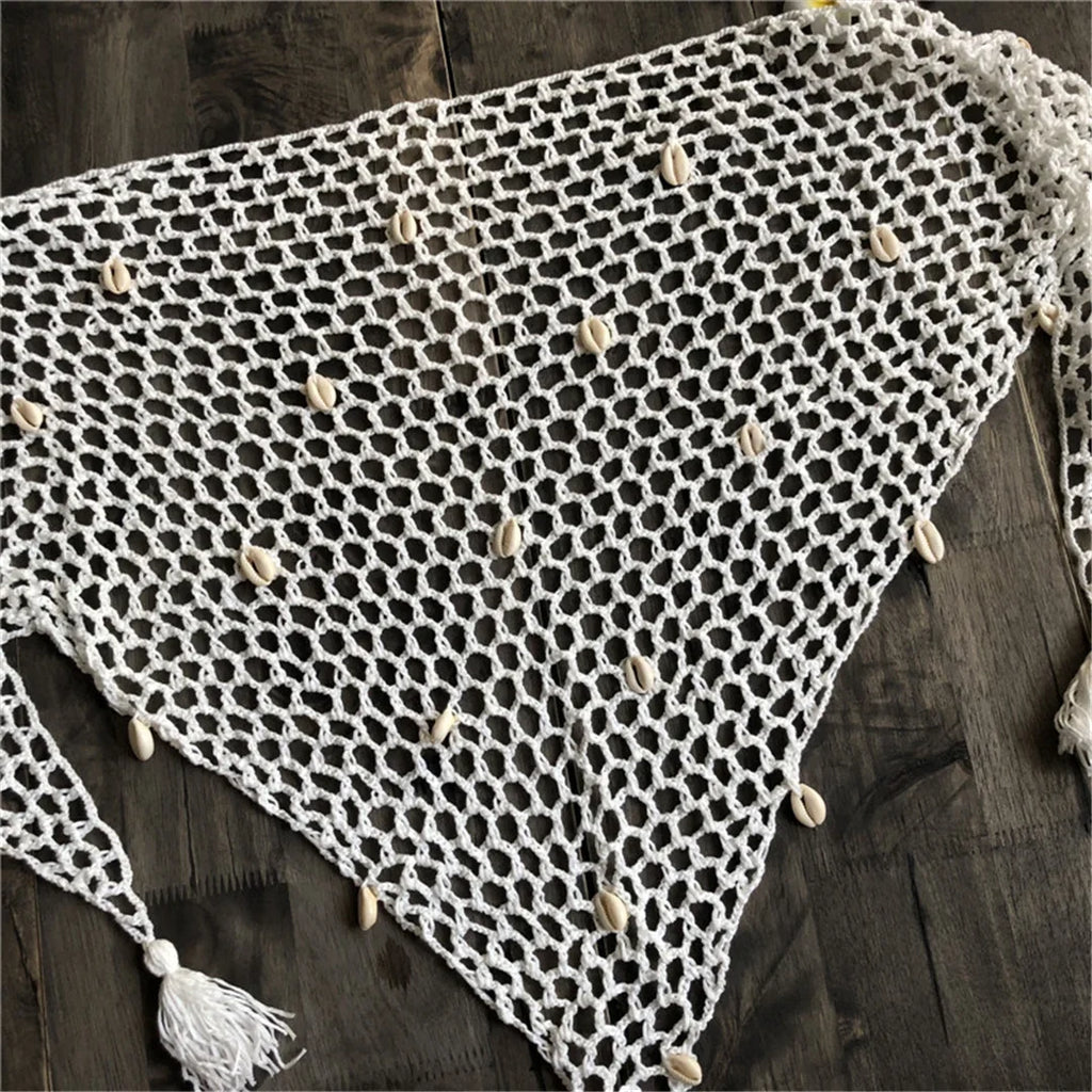 7 Colors Hollow Out Crochet Knitted Sarong Pareo Beach Cover Up Cover-ups Beach Dress Beach Wear Beachwear Female Women V7010
