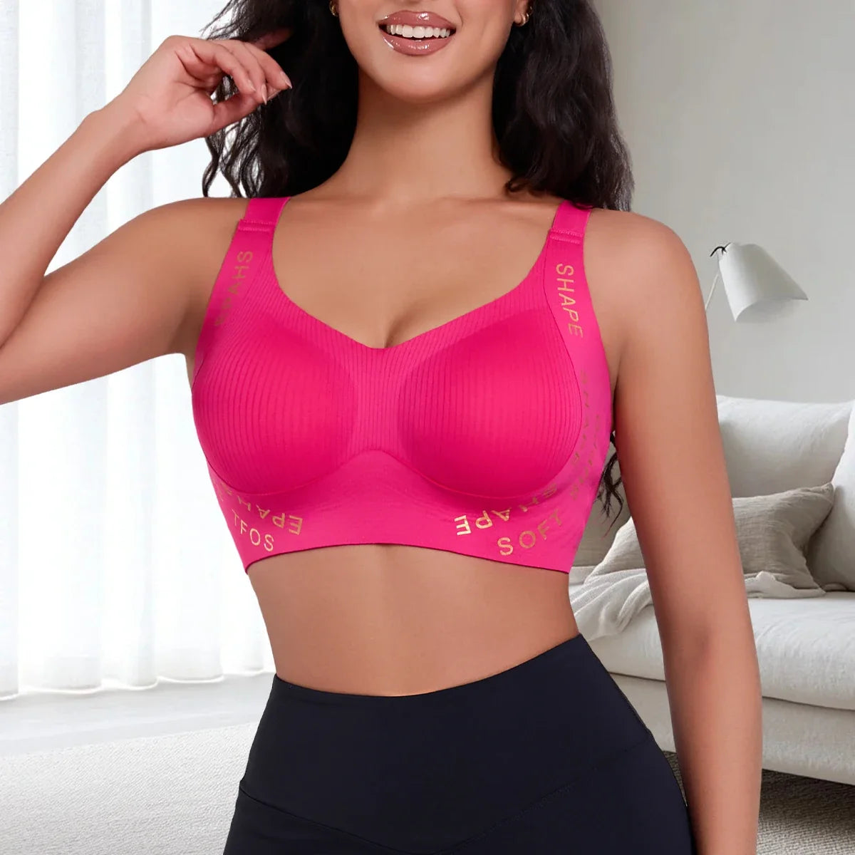 1pcs Women's Solid Seamless Underwear Jelly Glue Lady Bras No Wire And Anti-sagging Pad  Comfortable Sports Female Brassiere
