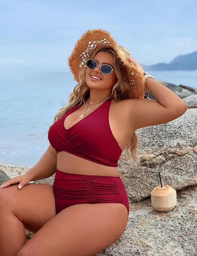 2025 Women V Neck Bikini Sets Cheeky Two Piece Swimsuit Push Up Adjustable Straps Bathing Suit String Swim Suits Female Swimwear