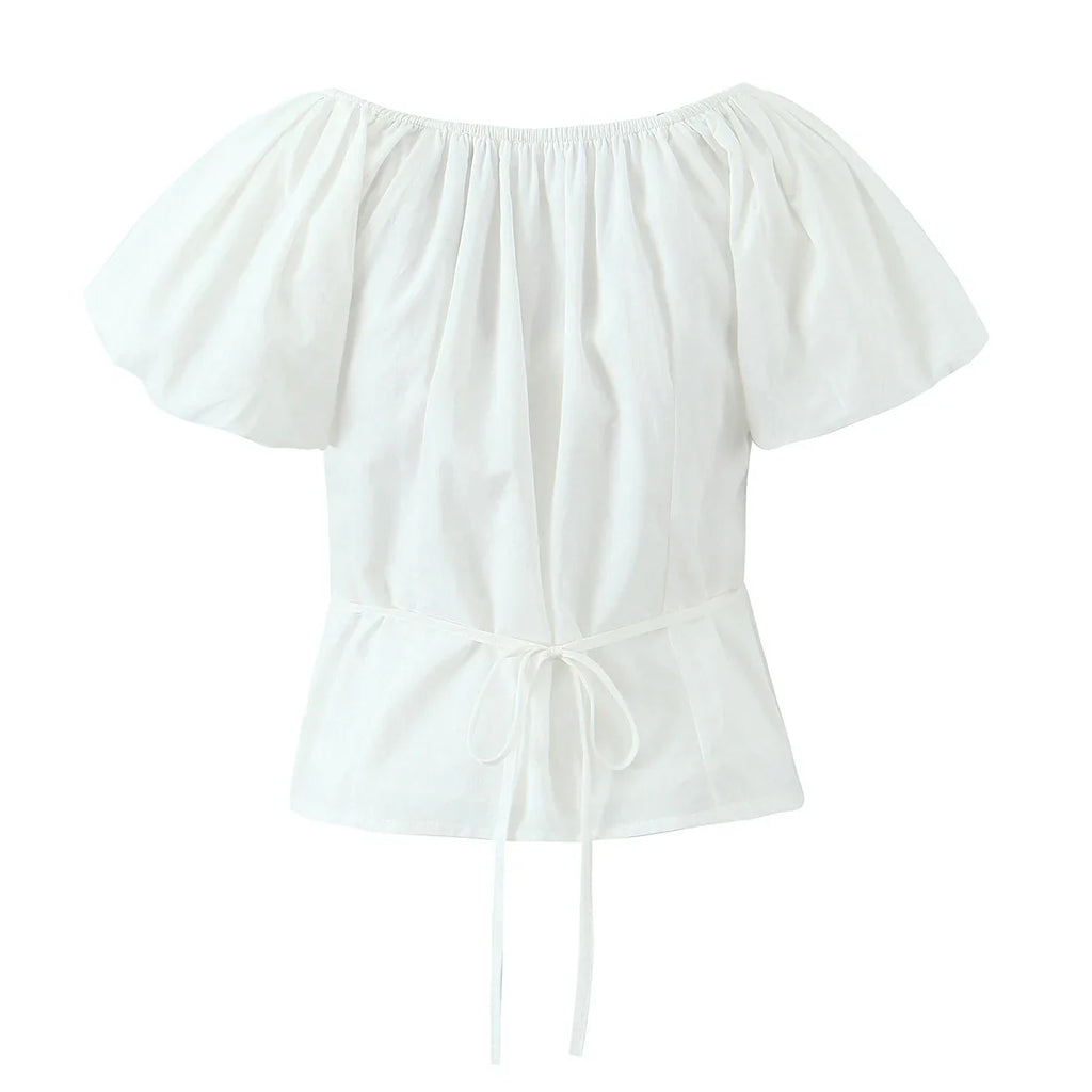 Foridol White Cotton Women Summer Crop Tops Lace Patchwork Short Female Tops Puff Sleeve Square Collar Slim Top Blouse 2025