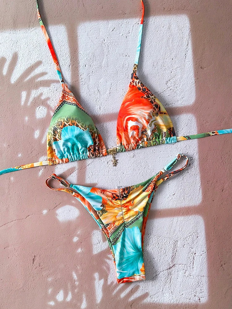 New Micro Bikini Women Swimsuit Two-Piece Bathing Suit Woman Swimwear Sexy Leopard Push Up Thong Bikinis Sets Beachwear Summer