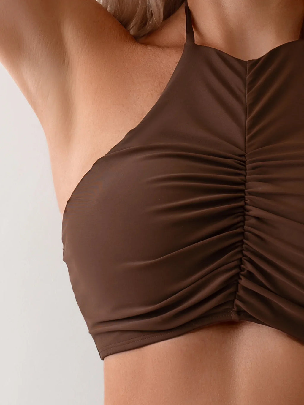 Sexy Halter Pleate Bikini Set 2025 Women Coffee Push Up Crop Top with High Waist Swimsuit Summer Holiday Bathing Suit Swimwear