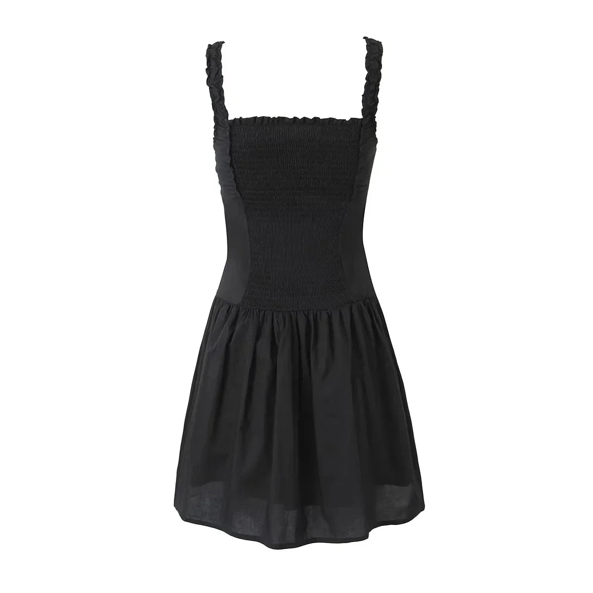 Foridol Bowknot Smocked White Short Dress Women Summer Cotton Mini Sleeveless Tank Sundress Beach Chic Buttons Dress for Petite
