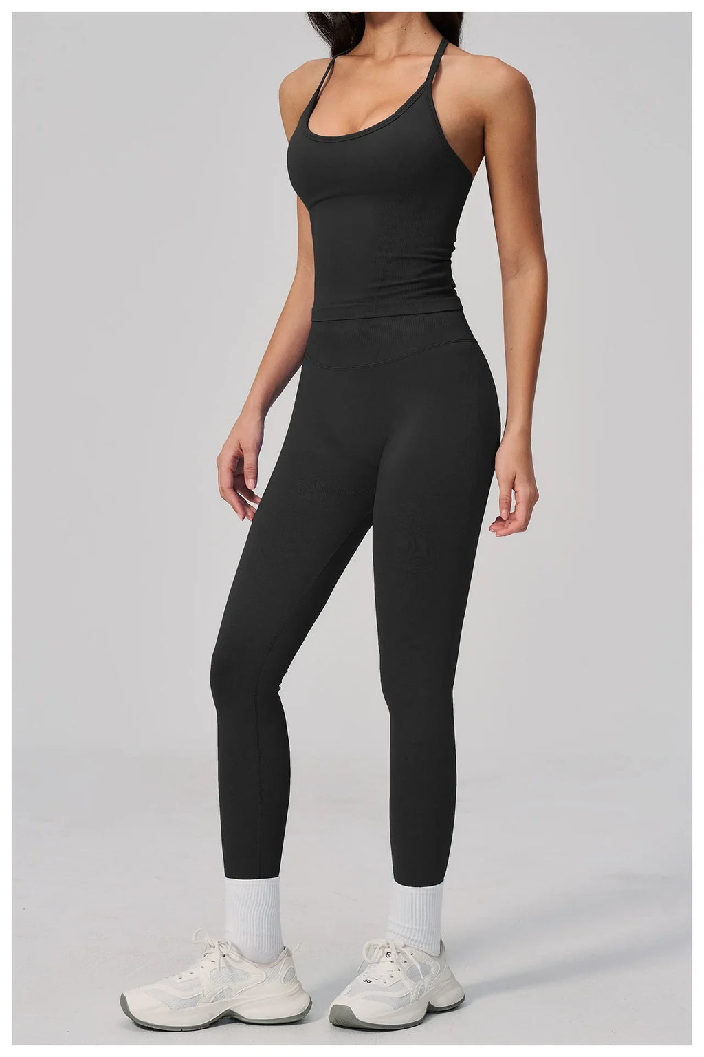 Summer Seamless Yoga Sets Women Outdoor Slimming Sports Tank Top High Waist Hip Lifting Leggings Gym Fitness Suits Tracksuit