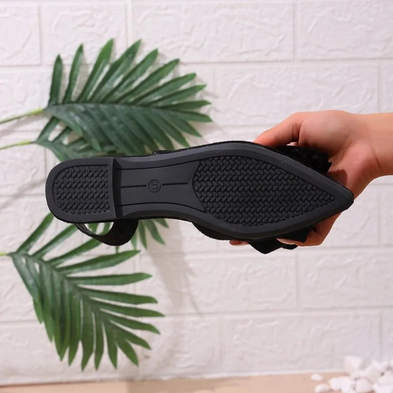 Summer Butterfly-knot Closed Toe Women's Sandals 2026 New Fashion Plus Size Slip-on Best Seller Light Comfortable Flat Sandals