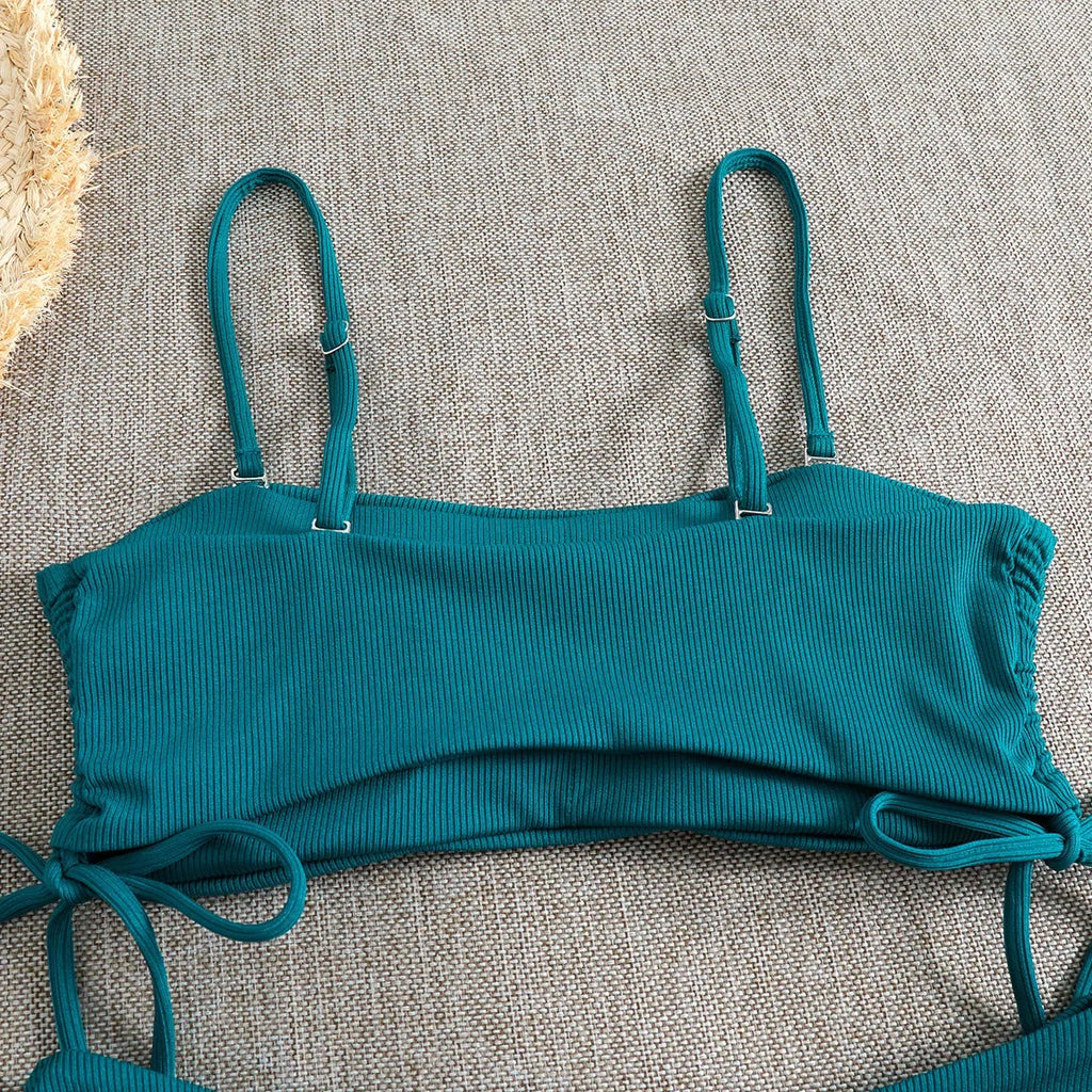 Sexy Bandeau Bikinis 2025 Women Brazilian Swimwear Female Swimsuit Two Pieces Bikini Set Bather Bathing Suits Girls Beach Wear