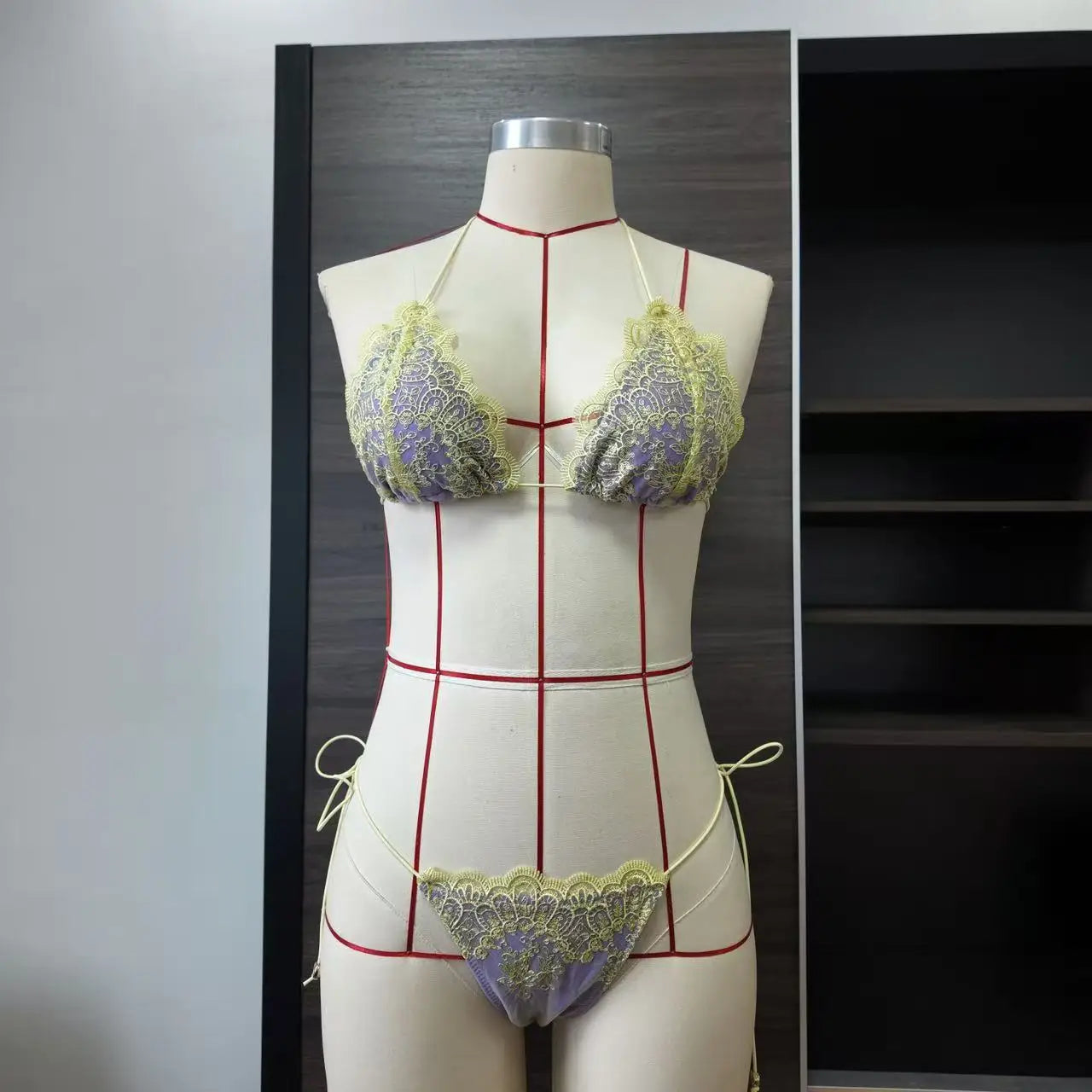 2026 Sexy 2 Piece Bikini Sets Lace bordered Bikini Micro Thongs Bathing Suit Swimsuit Women Biquini Bandage Beachwear Swimwear