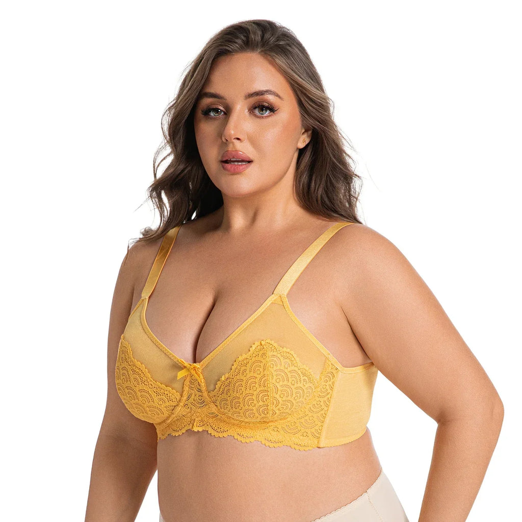 Women's Floral Lace Buckle Front Wireless Bra,Breathable Comfortable lingerie Top for Daily Wear,Women's Lingerie for All Season