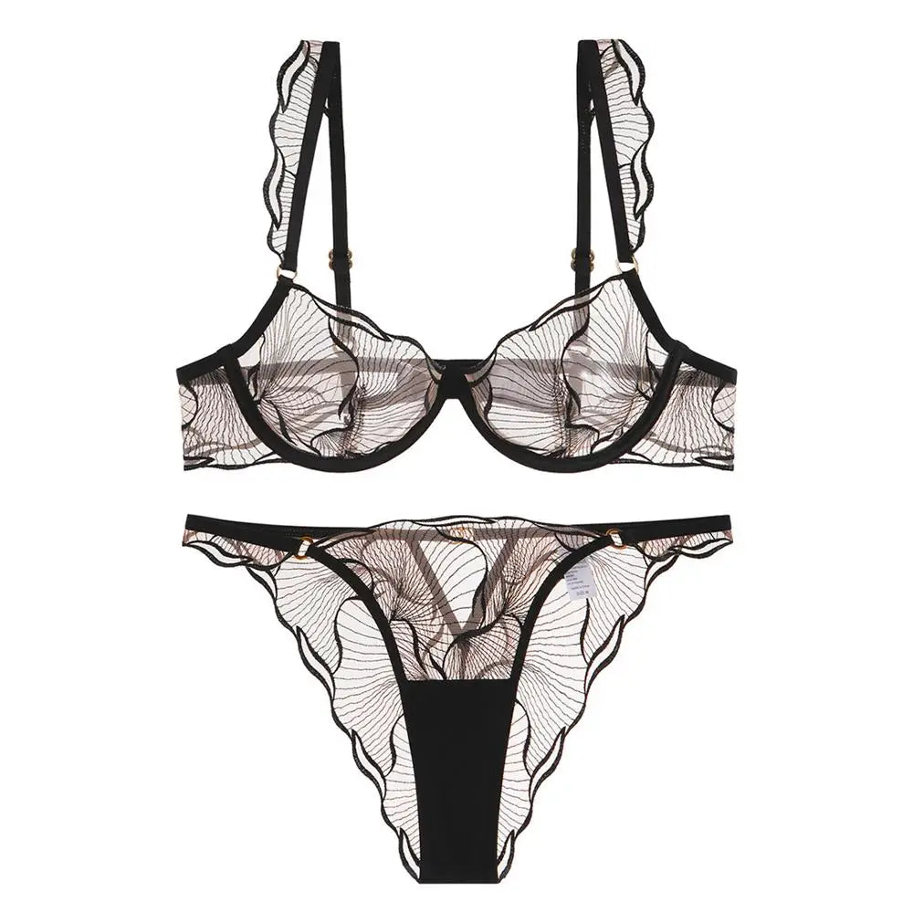 Summer French Minimizer Bra Beachwear Large Bust Pure Embroidery Lace Ultra Thin Plate Size Light Support Wirefree AU MOYISU
