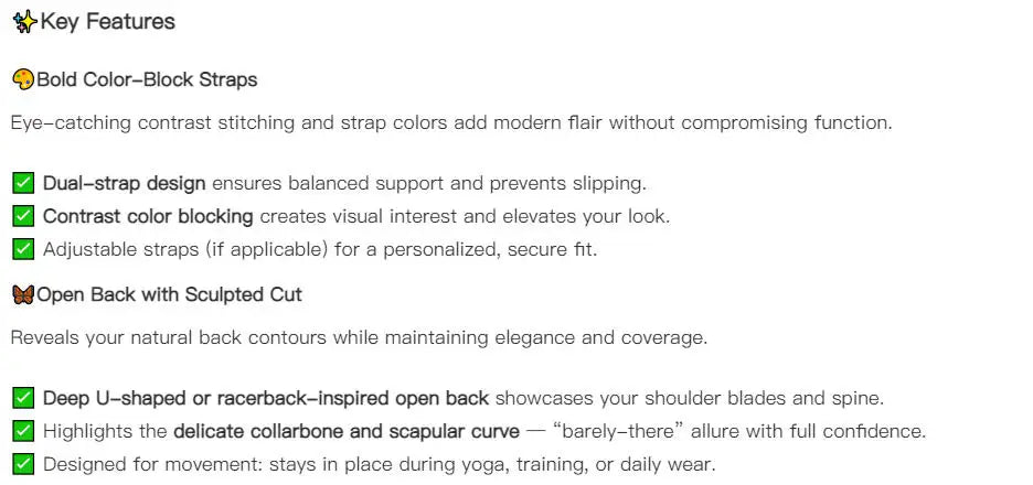 Women's yoga sports bra, shoulder straps with color blocking design, camisole yoga fitness bra