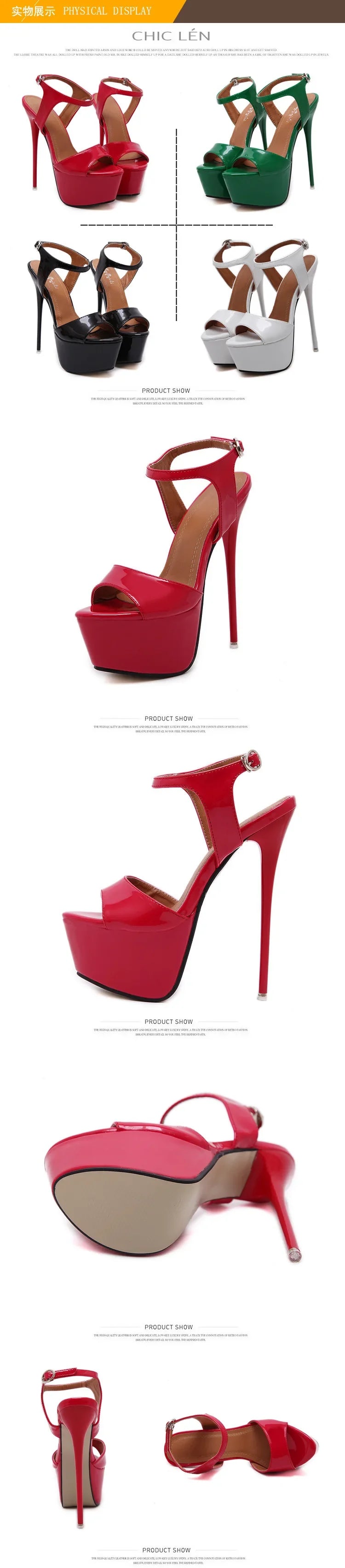 Women's High-Heeled Sandals 15cm Super High Heels Thin Heels Waterproof Platform One-Button Strap Sexy Women's Shoes 2026