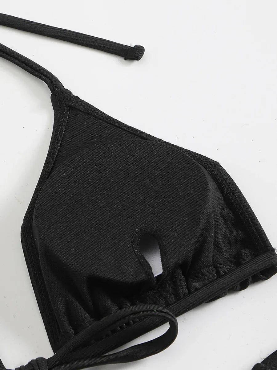 4PCS with Mesh Skirt Long Sleeve Micro Bikini Female Swimsuit Women Swimwear Four-pieces Bikini Set Bathing Suit Swim Beachwear