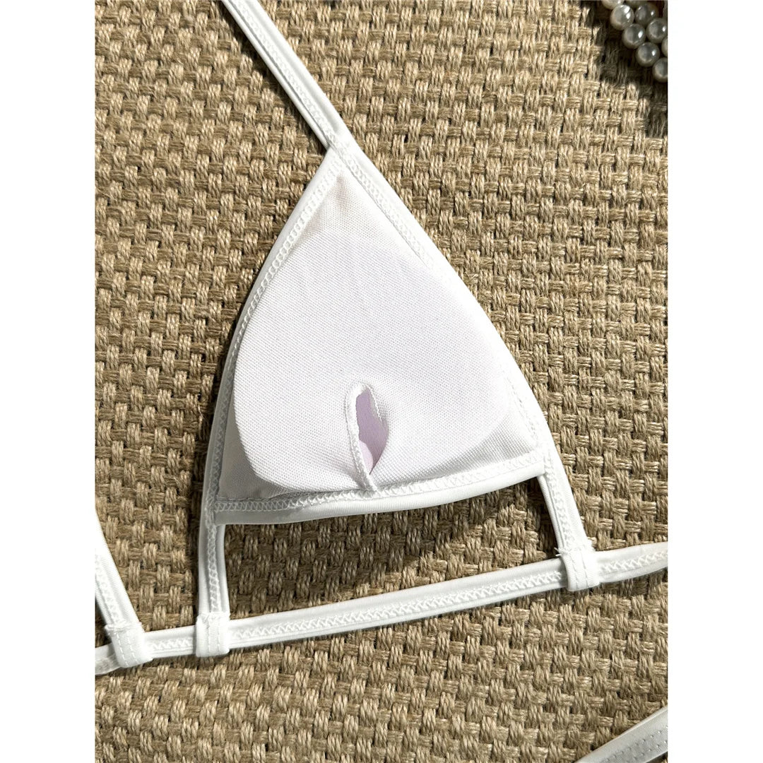 Sexy Extreme String Mini Micro Thong Bikini Female Swimsuit Women Swimwear Two-Pieces Bikini Set Bather Bathing Suit Swim V8373