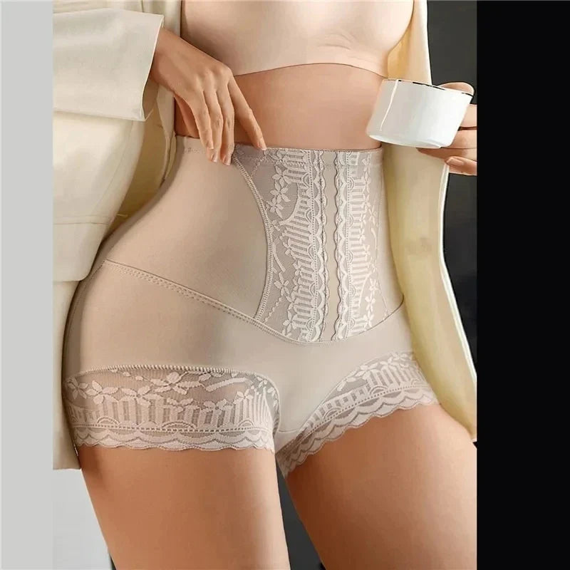 High Waist Lace Flat Belly Shorts For Women Slimming Panties Shapewear Tummy Control Underwear Female Hip Lifting Pants