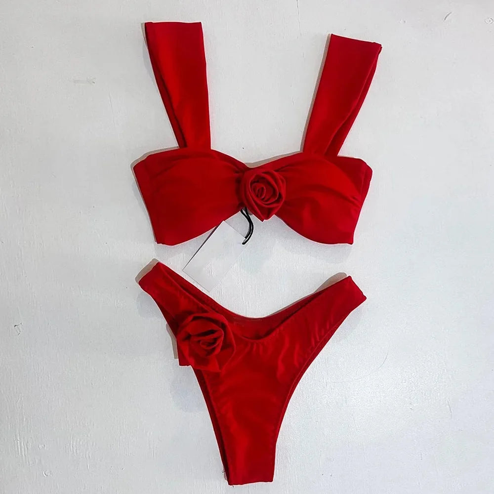 Sexy Micro Folral Bikini 2024 Women Swimsuit Female Swimwear Thong Bikinis Set Brazilian Beach Wear Bathing Suit Biquini