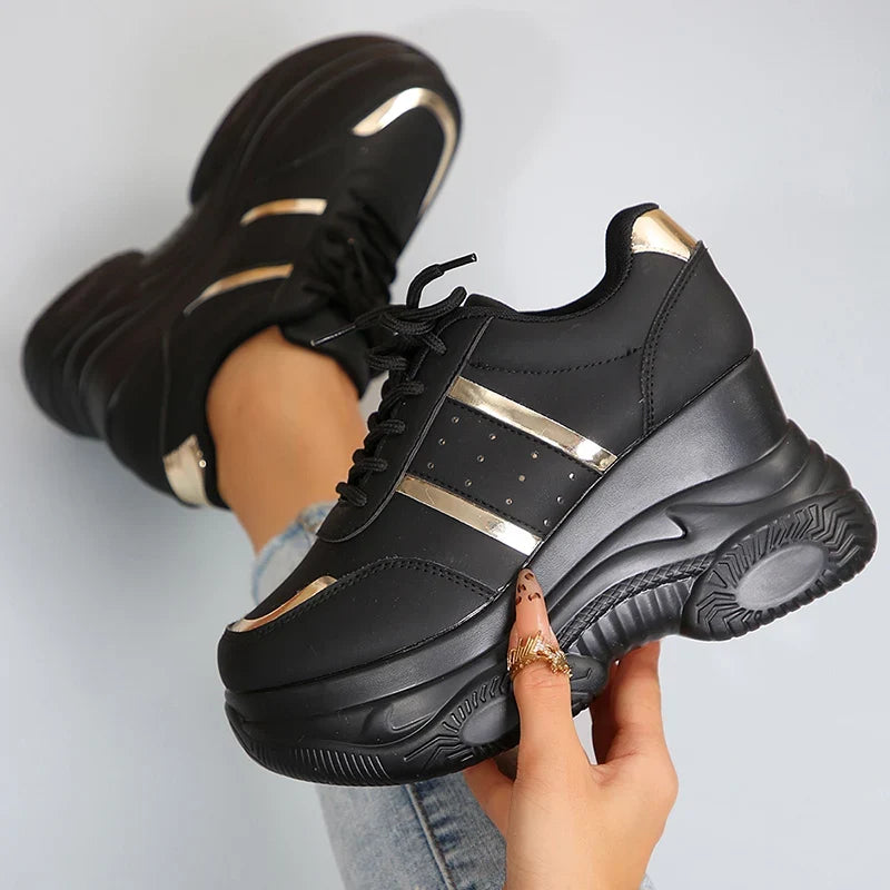 Chunky Platform Sports Sneakers Women Fashion Lace Up Thick Bottom Vulcanized Shoes Woman Plus Size 42 Non Slip Sport Shoes