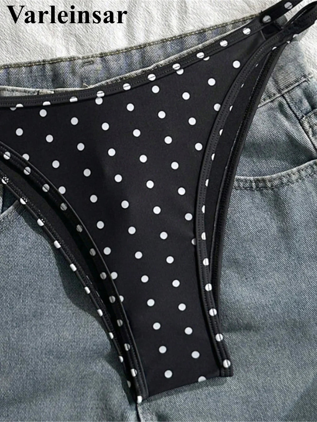 S - XL Polka Dot V Neck Bikini Women Swimwear Female Swimsuit Two-pieces Bikini set High Leg Cut Bather Bathing Suit Swim V8147