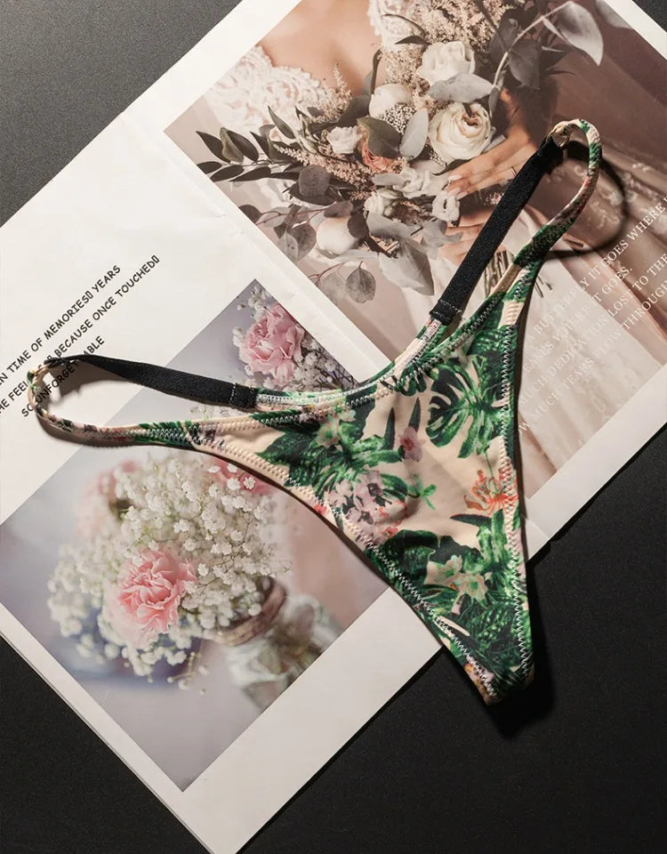 Ice Slik Low Waist Girls G String Leopard Flower Women Panties Sexy Briefs Thong T-back Underwear Female Lingerie Size S-XL