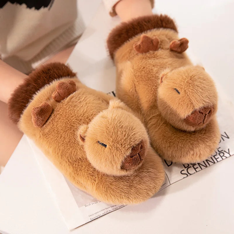 Adult Capybara Robes Onesies Pajamas Cartoon Pyjama Animal Kigurumi Slipper Halloween Cosplay Costumes Warm Sleepwear Jumpsuit