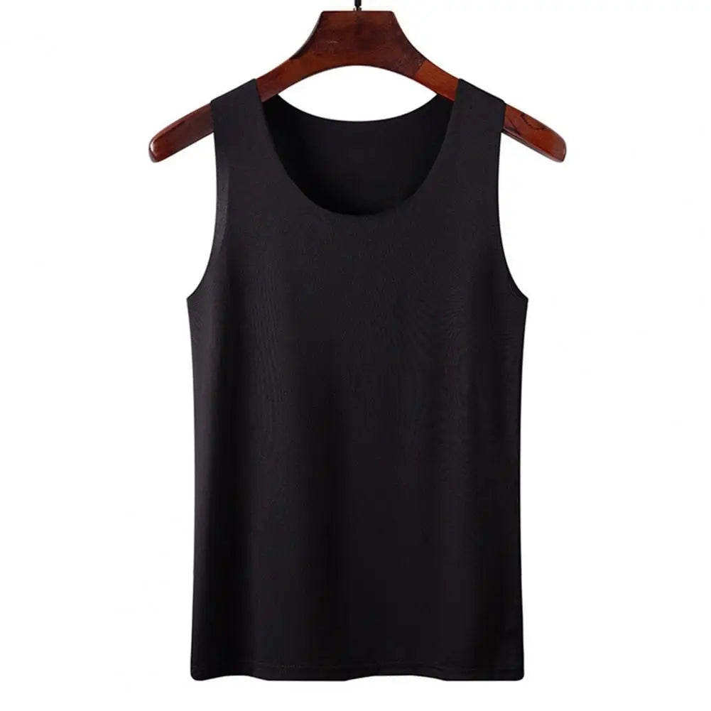 Women Bottoming Vest Sleeveless Ice Silk Seamless Stretchy Round Neck Dry Dry Cooling Camisole Summer Office Vacation Basic Top