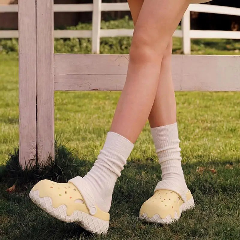 Cute Icecream Style Fashion Clogs For Women Summer Platform Shoes Thick Sole Female Home Street Slippers Girls Close Toe Sandals