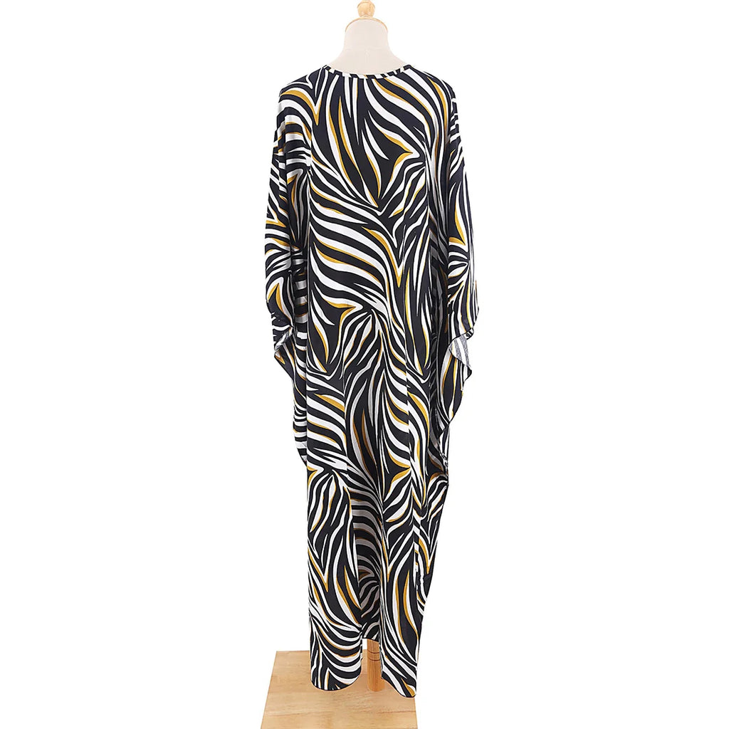 Sexy Zebra Printed V Neck Tunic Beach Cover Up Cover-ups Beach Dress Beach Wear Beachwear Beach Long Dress Female Women V4159