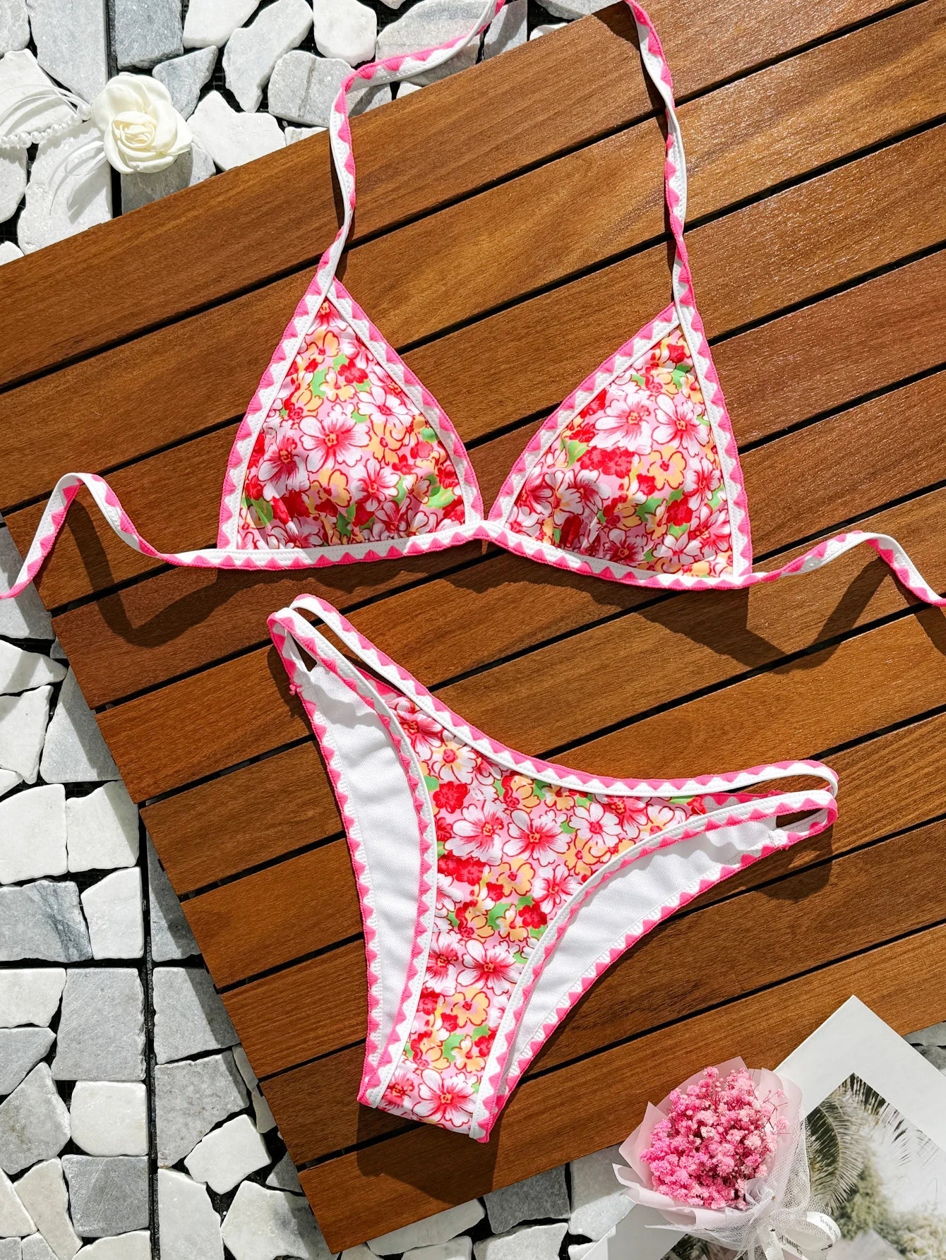 2026 Triangle Halter String Bikini Printed Swimwear Female Sexy Swimsuit Women Bathers Bathing Swimming Swim Suit Beachwear