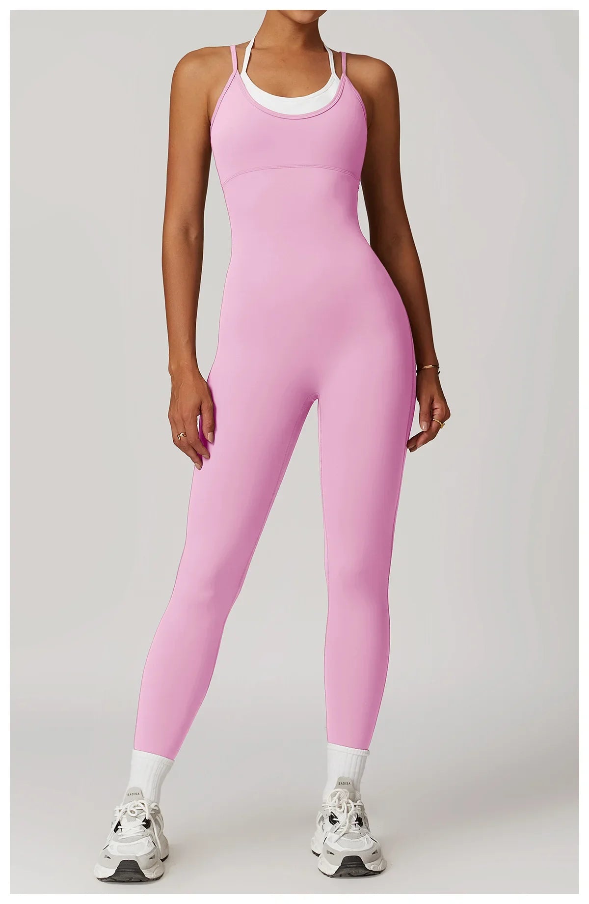 Yoga Jumpsuit Fake two color contrast halter sport jumps Women Push Up Gym Fitness Overalls Sport Outfit Sportswear Clothes 8843