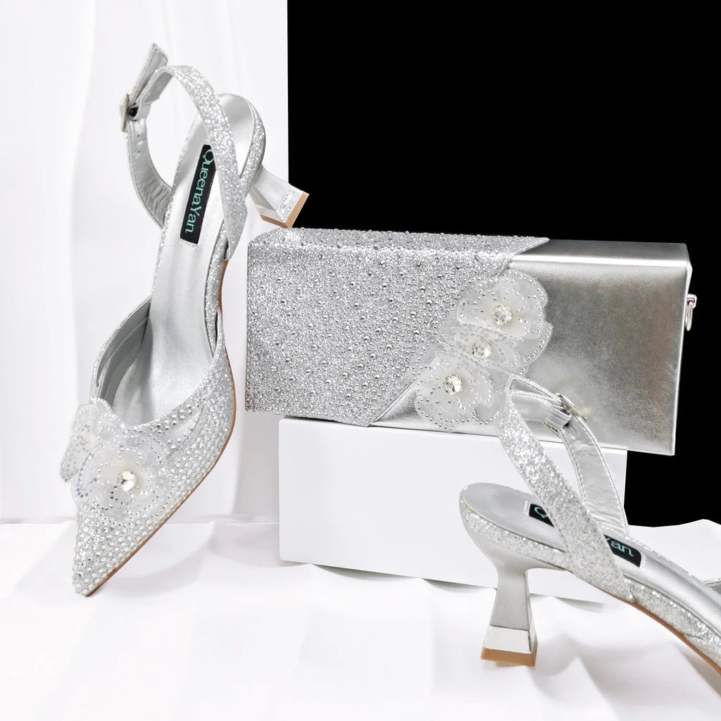 Doershow Lastest Italian Design Fashion Style Ladies Shoes with Matching Bag Set 2026 Nigerian Shoes and Bag Set!  HJ1-1