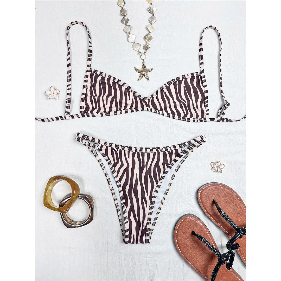 XS - L 2026 Printed Polka Dot Bikini Female Swimsuit Women Swimwear Two-pieces Bikini Set Plaid Bather Bathing Suit Swim V8039
