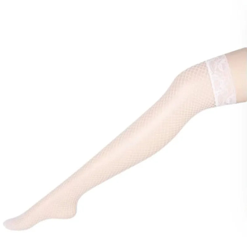 Women Sexy Lace Fishnet Hollow Out Body Stockings Thigh High Over Knee Mesh Long Socks Hosiery Lolita Transparent Gauze Socks