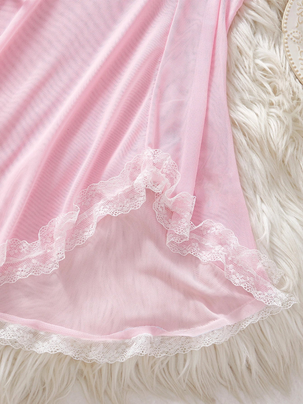 Pink Lips Transparent Bra Erotic Sets Sexy Fairy Lingerie Women See Through Lace Nightdress Delicate Ultra Hot Nighty With Thong