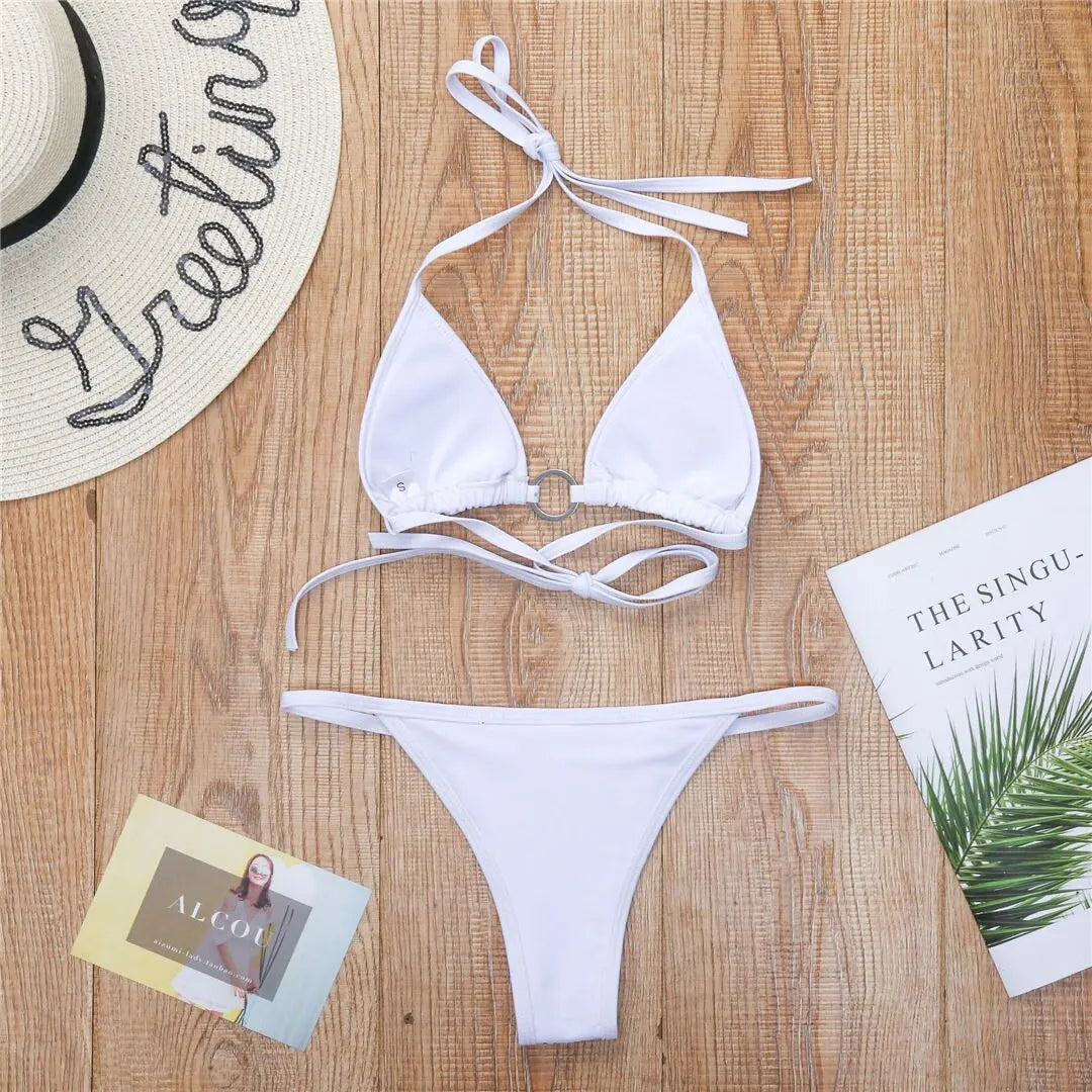 Sexy Bling Rhinestone Mini Bikini Female Swimsuit Women Swimwear Two-Pieces Bikini Set Bather Bathing Suit Swim Lady V2064