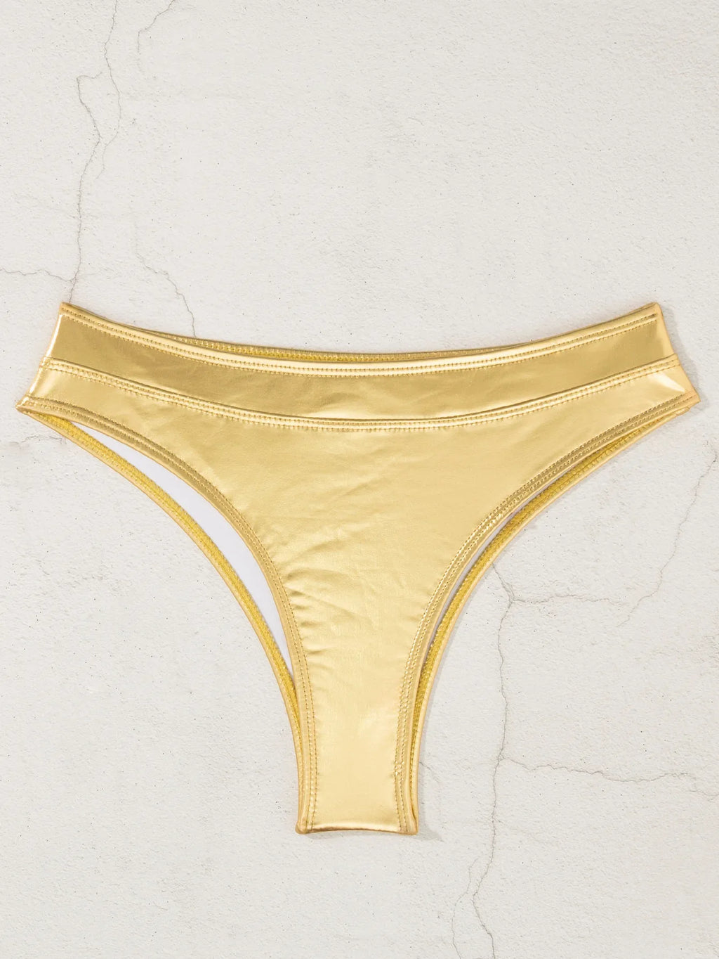 sexy metallic bandeau bikinis sets two pieces 2026 high waist thong swimsuit female bathing suit swimwear biquini tankini