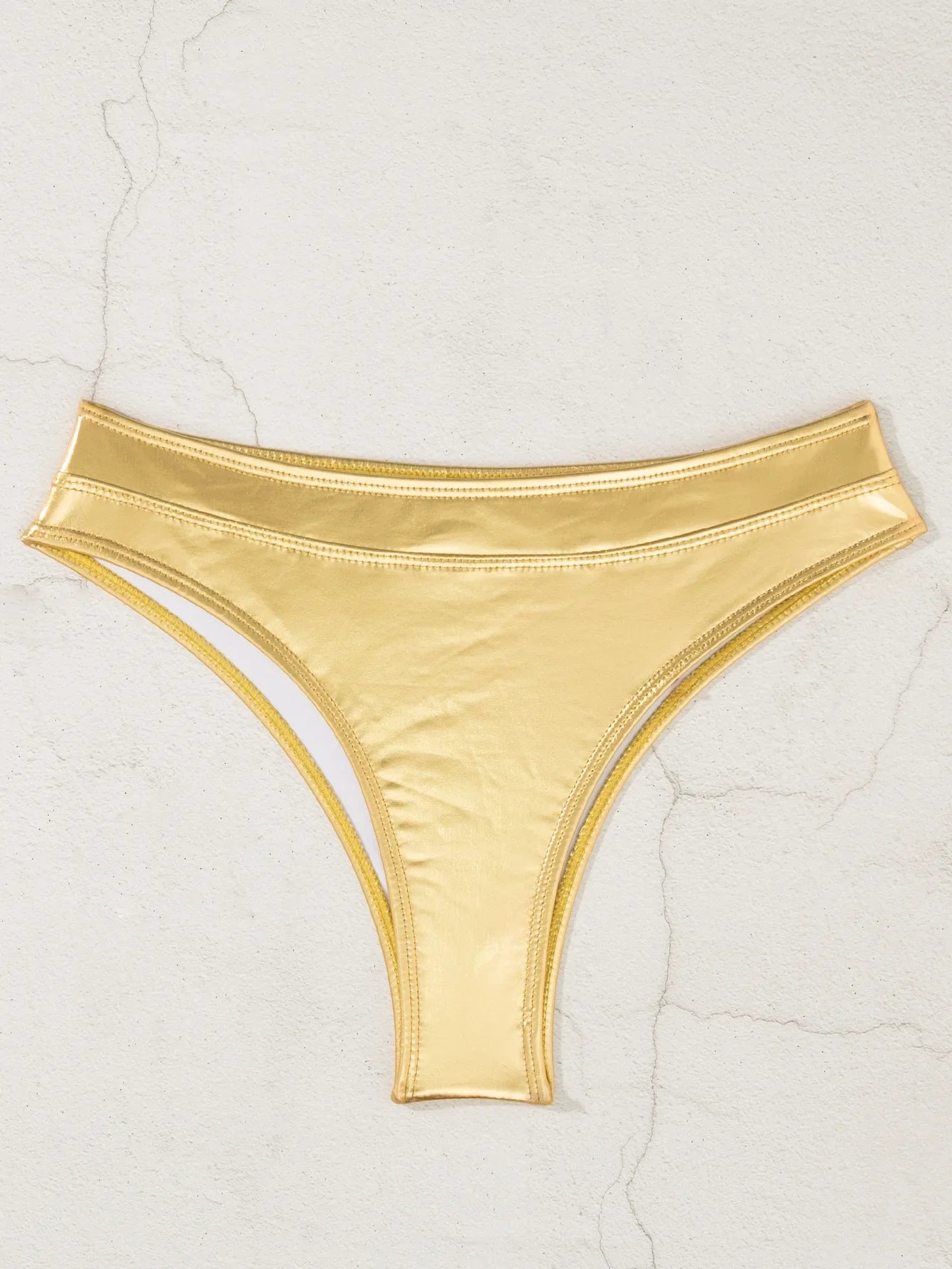 sexy metallic bandeau bikinis sets two pieces 2026 high waist thong swimsuit female bathing suit swimwear biquini tankini
