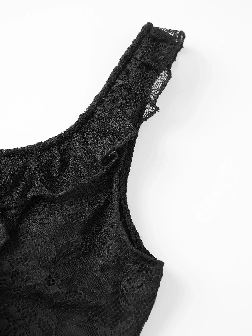 Women Flounce Vest Lace Jacquard Square Neck Tie-up Tank Tops Backless Sleeveless Slim Fit Retro Blouses for Party Club