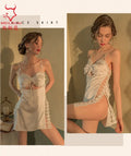 TJ large size sexy suspender skirt women's home nightgown