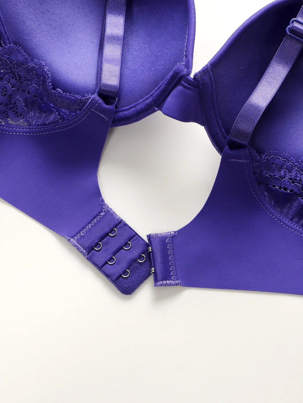 Women's Sexy Solid Color Bra Patchwork Lace With Small Pendant Steel Ring Gathered Push Up Bra Daily Comfortable Casual Bra U314