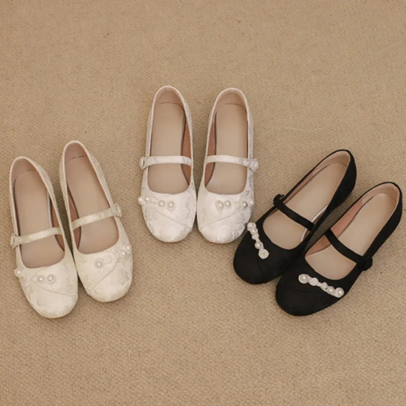 New Chinese Style Mary Jane Women's Shoes Hot Sale Of The Season Spring Summer Fairy Tale Cheongsam Shoes Beautiful Thick Heel