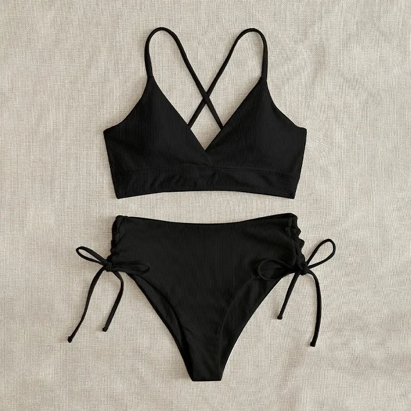 Sexy Bandage High Waist Brazilian Bikinis Sets Swimsuit Swimwear Swimming Suit for Women 2023 New Bikini Mujer Biquinis