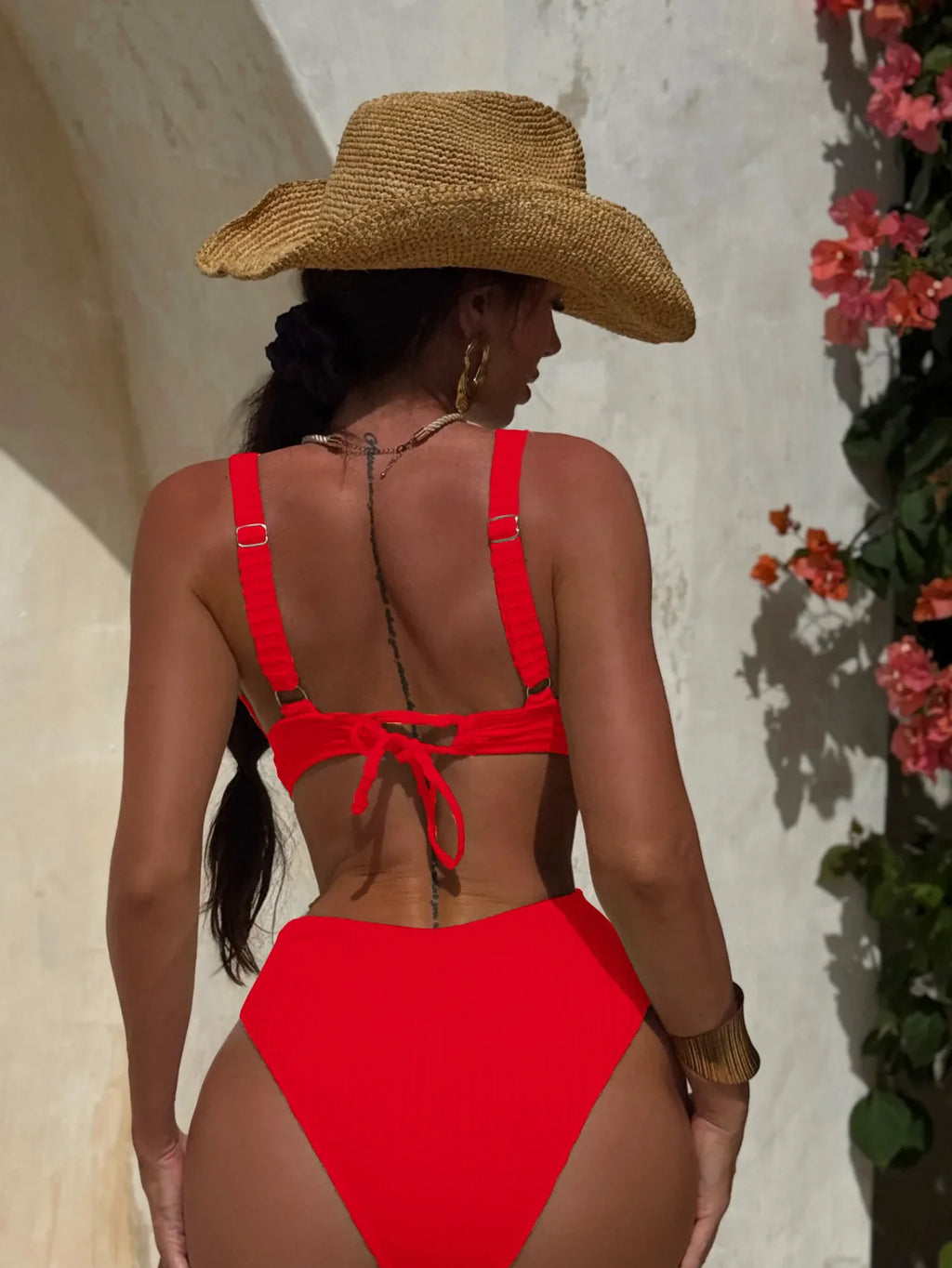 Deep V Neck Cut Out Women Swimwear One Piece Swimsuit Female High Leg Cut Monokini Bather Backless Bathing Suit Swim Beachwear