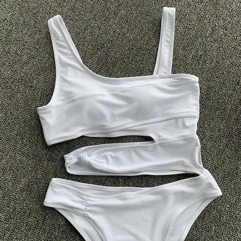 DEKA One Shoulder Swimsuit Women Swimwear Sexy Bikinis Female Biquini Hollowen Swim Suits Cut Out Bodysuit Bathingsuit Beachwear