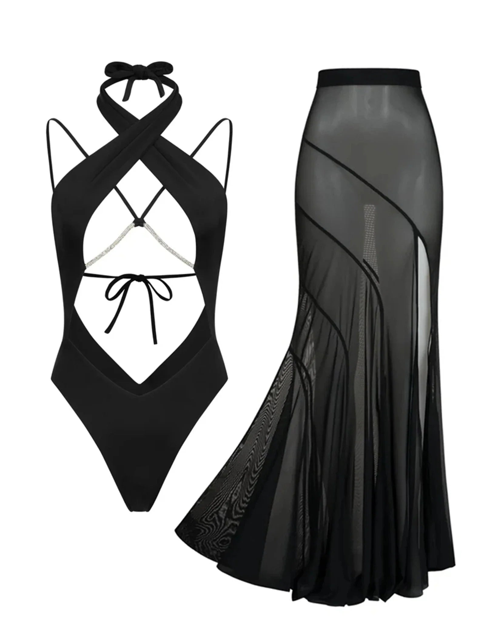Buckle Off Shoulder Bikini With Skirt Women Swimsuit 2026 Trend Biquini Swimwear Lady Holiday Bath Suit Female Beachwear Outfits