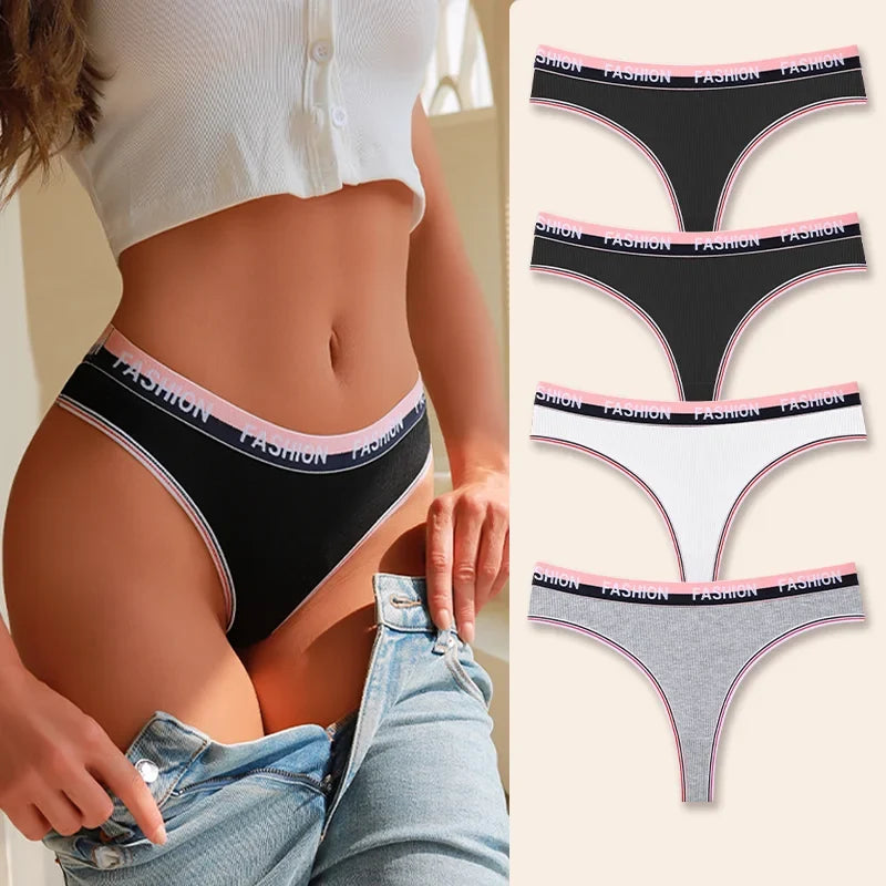 4Pcs Women's Seamless Cotton Briefs Intimates Sexy Panties Solid Color Breathable Underwear Female Low Waist Soft Lingerie S-XL