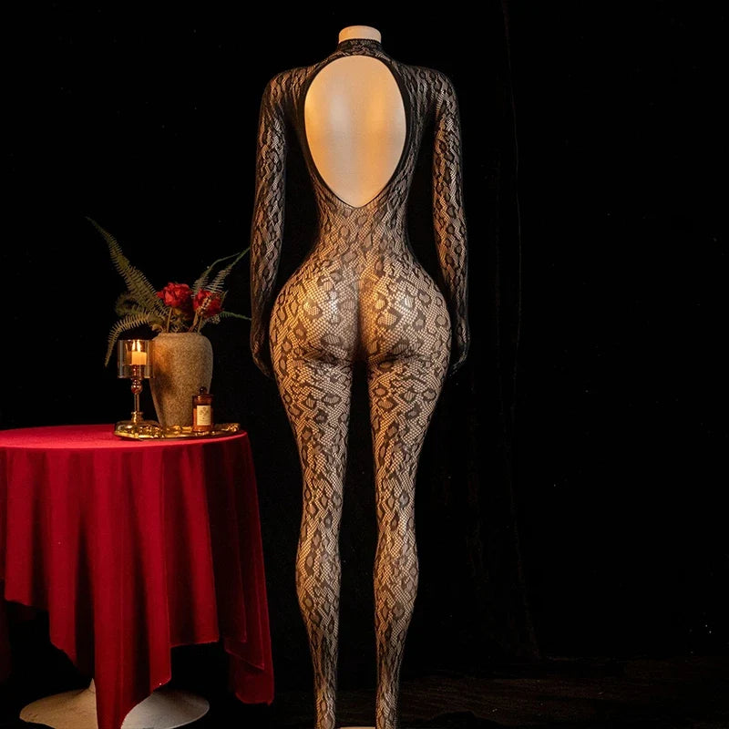 Crotchless Teddy Sexy Underwear Women Hollow Lingerie Transparent SM Bondage Rope Erotic Bodysuits Adult Fishnet Bodystockings