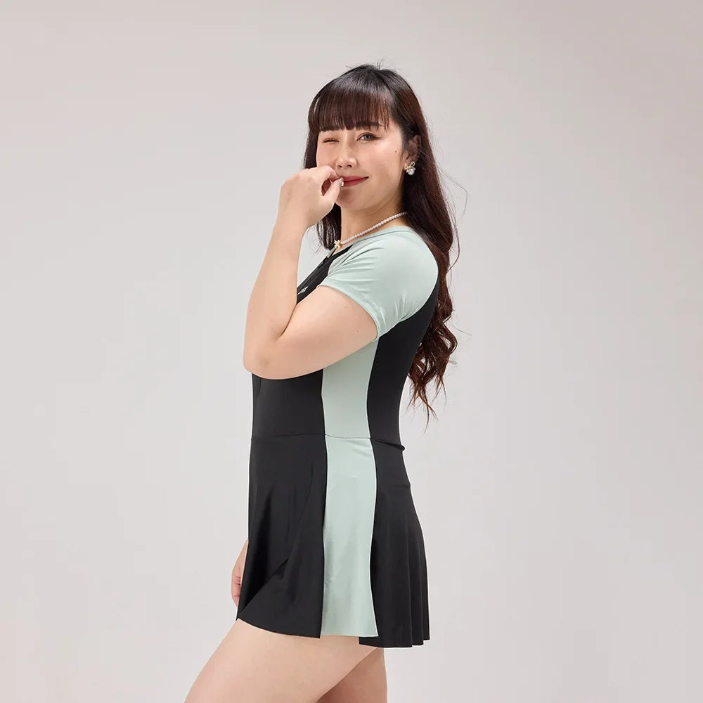 New Swimsuit Women's One-piece Flat Corner Pants Long Conservative Fairy Style  Slimming One-piece Hot Spring Swimsuit