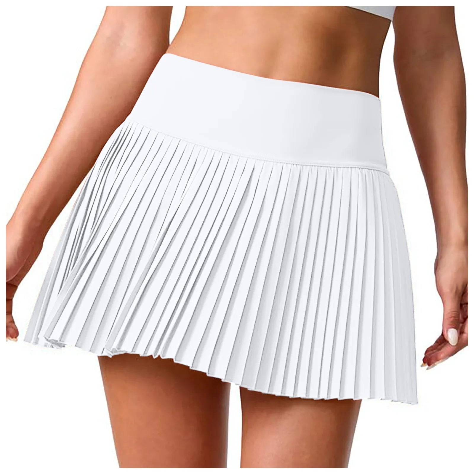 Summer Women Tennis Pleated Skirt With Inner Lining High Waist Double Layer Design Sport Sexy Fitness Yoga Skirts With Pockets