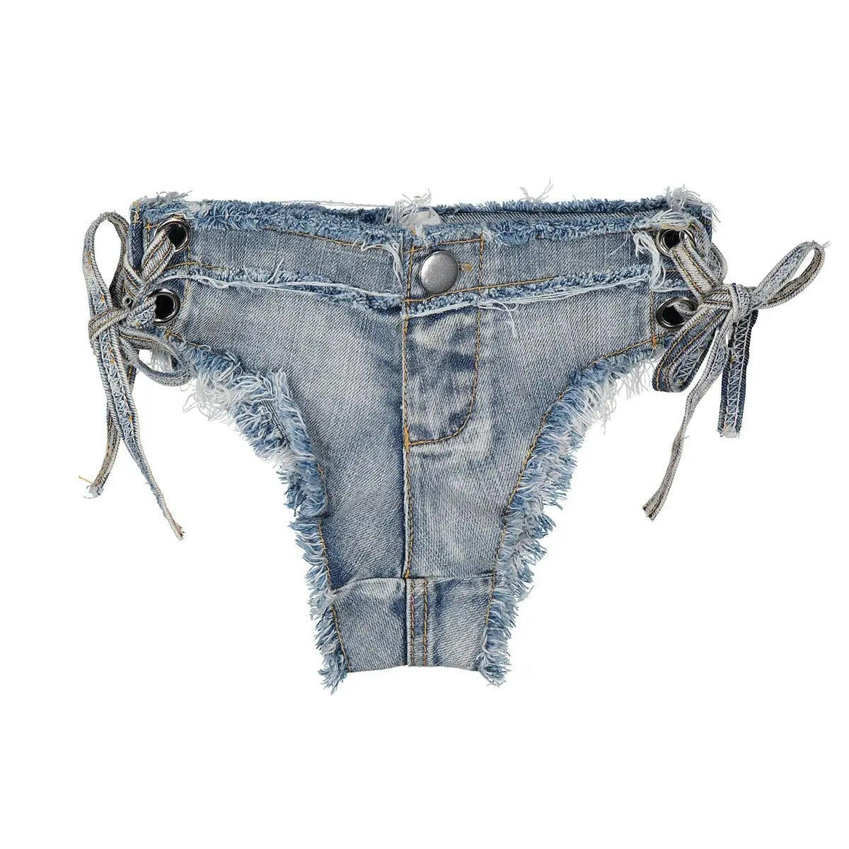 DEKA Women's Bandage Denim Bikini Set Summer New Jeans Shorts Swimwear Bra Beach Play and Bar Nightclub Swimsuit