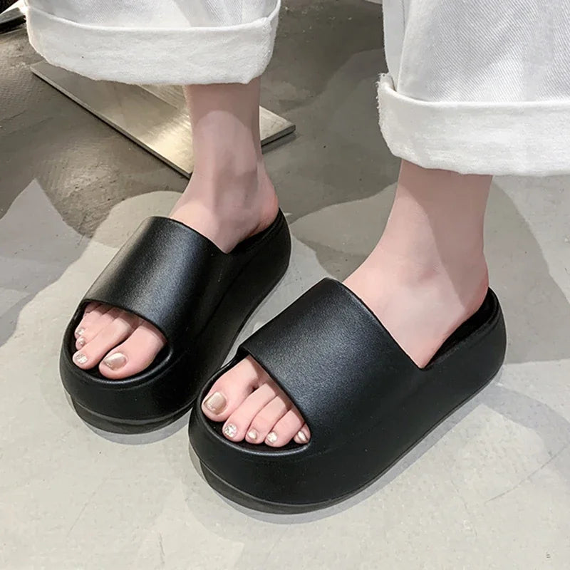 Summer Eva Chunky Platform Slippers Women Comfortable Soft Thick Bottom Sandals Woman 2025 Non Slip Beach Flip Flops Female