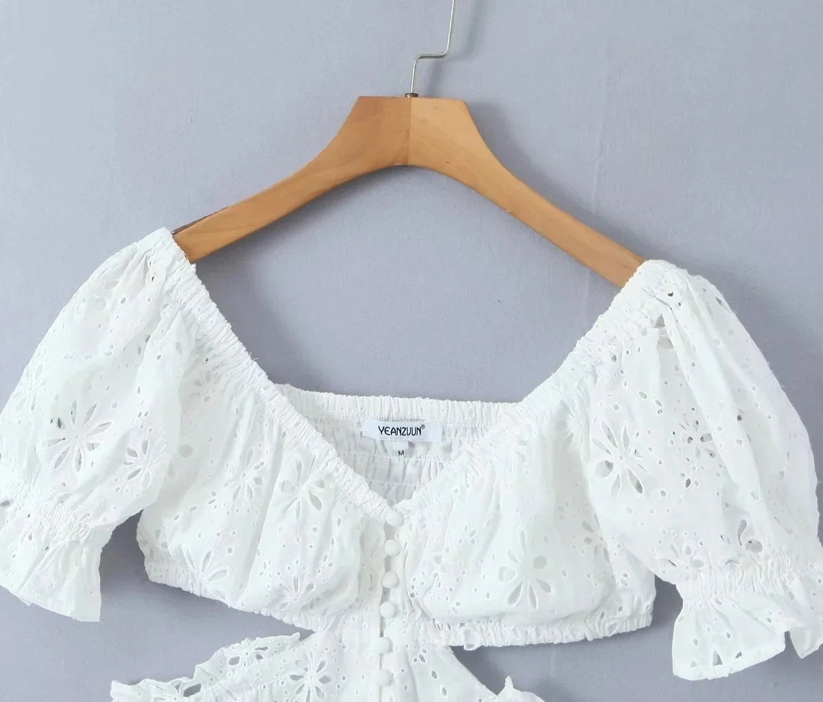 Foridol White Lace Cotton Dress V Neck Off Shoulder Sexy Beach Short Dress Summer Women Buttons Cut Out Mini Beach Sundress 2025